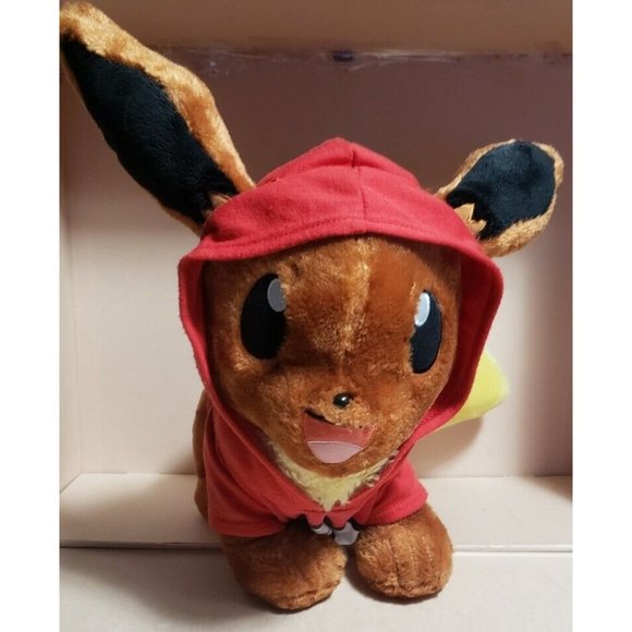 Build A Bear Pokemon Evie Eevee red hood Plush Nintendo Stuffed Animal 15"  EUC - Picture 1 of 12